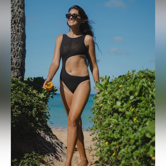 Tan Through One Piece Swimsuit - Picture 4 of 9